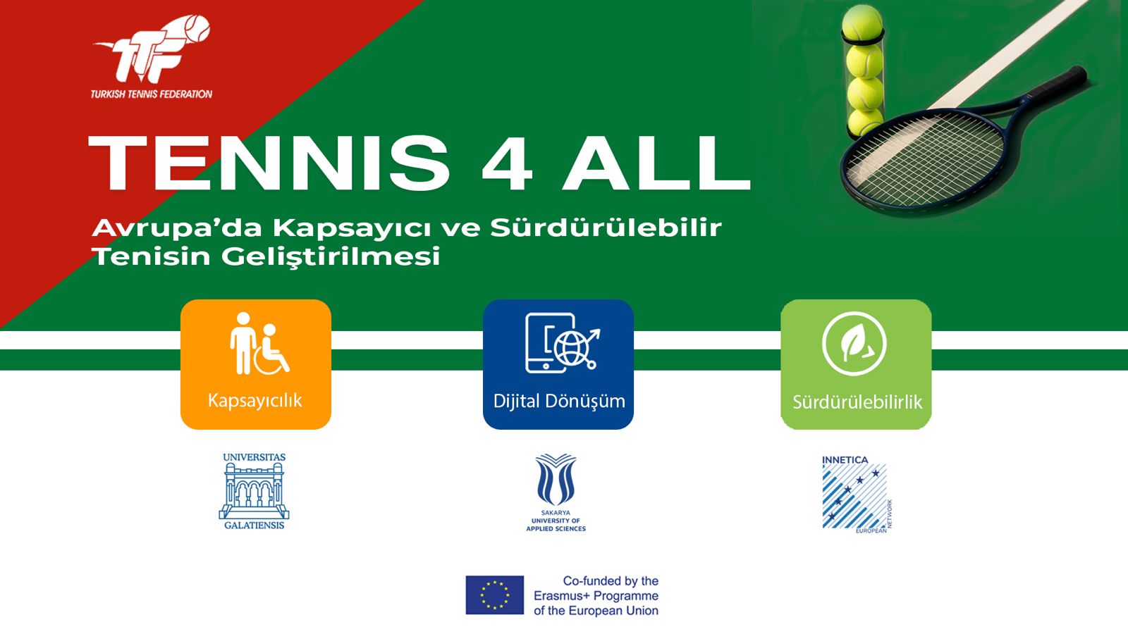 Türkiye Tenis Federasyonu, Avrupa’da “TENNIS 4 ALL” Projesinin Koordinatörlüğünü Üstlendi